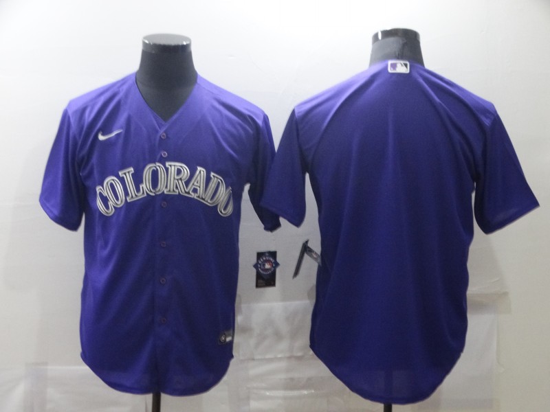 Men's Colorado Rockies Purple Alternate Blank Jersey